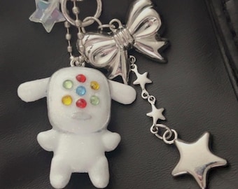 iDog Chibi Handmade Keychain Charm, Y2K Nostalgia
