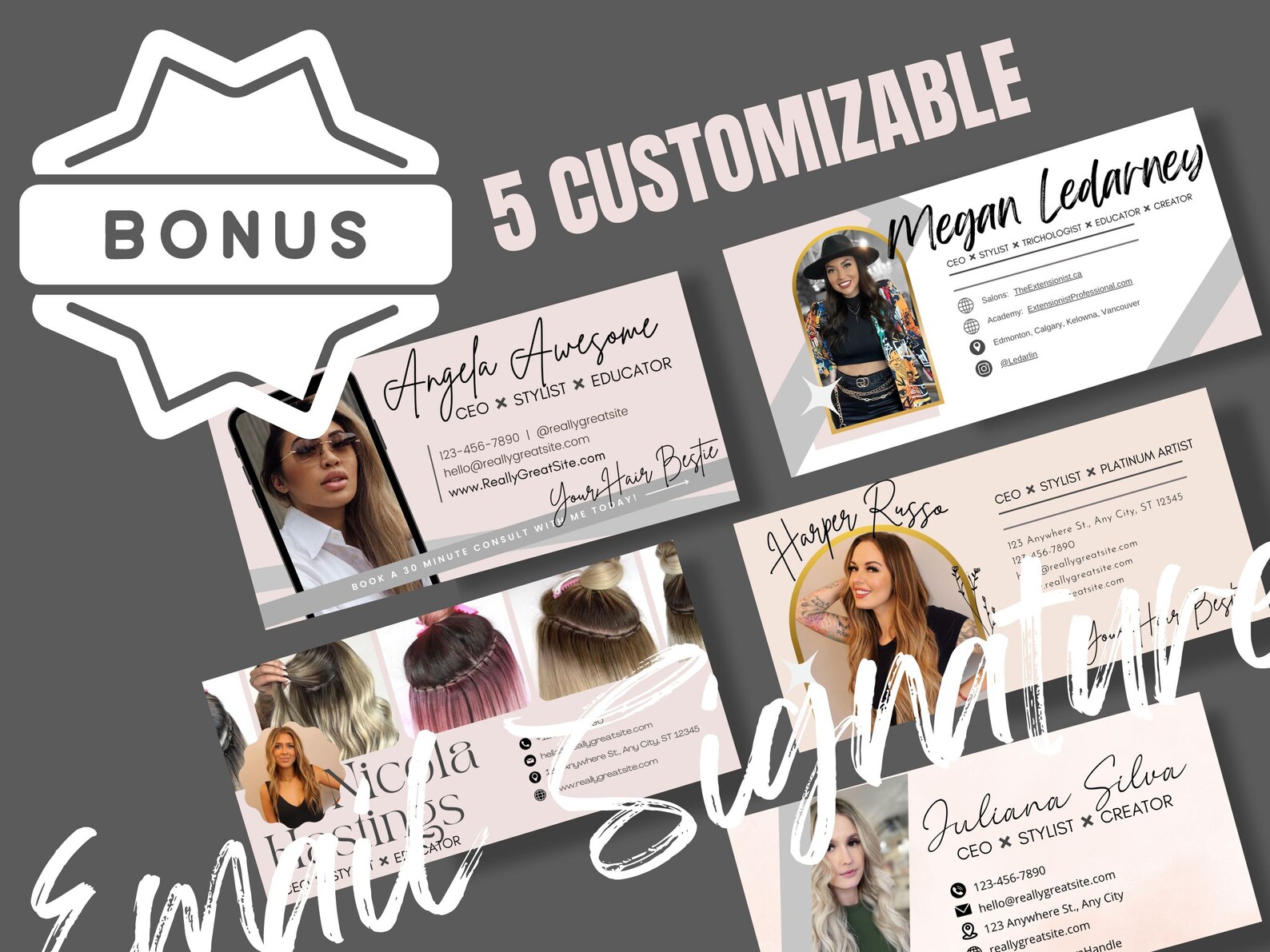 EDITABLE Hair Extension & Salon Forms Bleaching Service Waiver Company