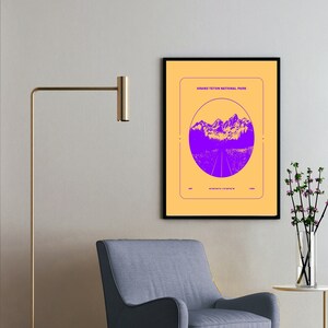 Nationalpark Poster Geschenk für Wanderer Grand Teton National Park Reise Wand Kunst Reise Person Geschenk Wand Kunst Reise Poster Tourist Souvenir