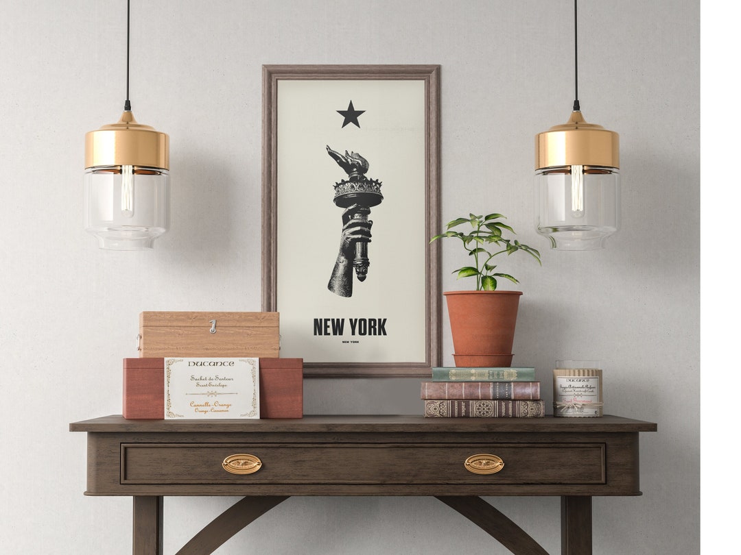 Vintage New York City Wall Art Vintage NYC Wall Decor for Modern Home Decor Statue of Liberty
