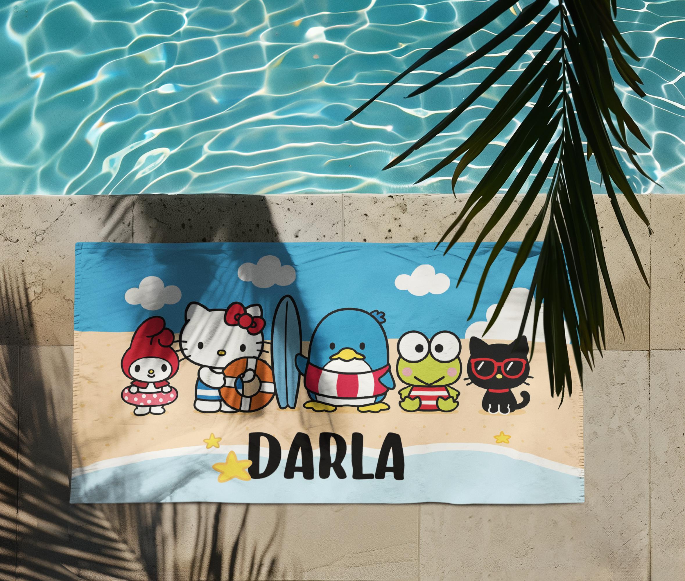 Custom Hello Kitty Towel, Lightweight Towel, Hello Kitty and