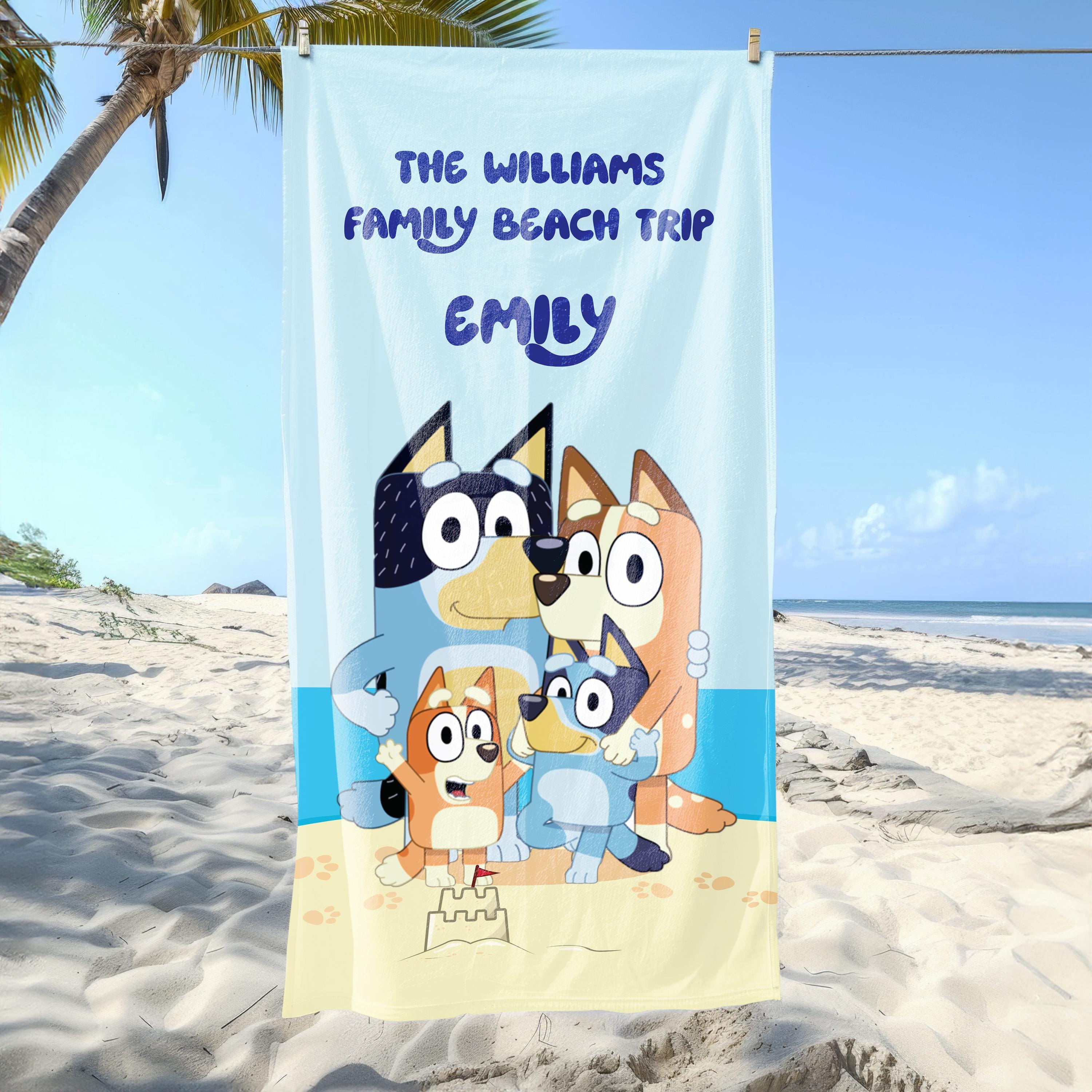 Discover Personalized BlueyDad Beach Towel, Custom Towel