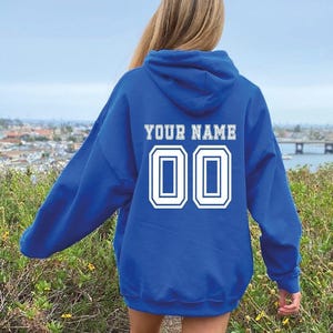 Custom Sports Sweatshirt, Personalized Team Hoodie with Name and Number, Custom Soccer Jersey, Sports Team Hoodie, Custom Sports Shirt Gift image 4