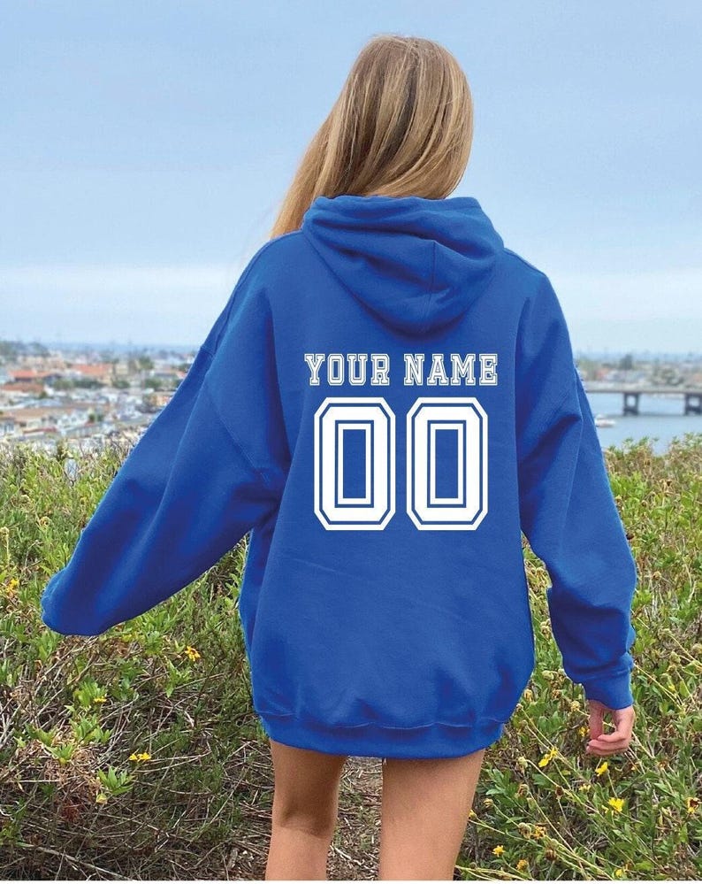 Custom Sports Sweatshirt, Personalized Team Hoodie with Name and Number, Custom Soccer Jersey, Sports Team Hoodie, Custom Sports Shirt Gift image 4