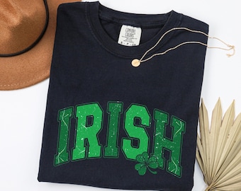 Irish Comfort Colors Shirt, Vintage Irish Sweatshirt, St Patricks Day Outfit, Shamrock Irish Apparel, Irish Pride Top