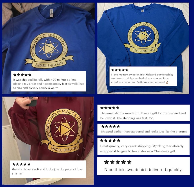 Midtown School of Science and Technology Sweatshirt, Spider-Man Inspired Hoodie, Atom Science Crewneck, Peter Parker University Sweatshirt image 3