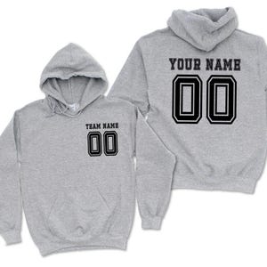 Custom Sports Sweatshirt, Personalized Team Hoodie with Name and Number, Custom Soccer Jersey, Sports Team Hoodie, Custom Sports Shirt Gift image 5