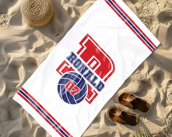 Volleyball Beach Towel, Personalized Team Towel, Custom Sports Towel, Volleyball Player Gift, Pool Towel for Girls Teens, Team Gift Idea