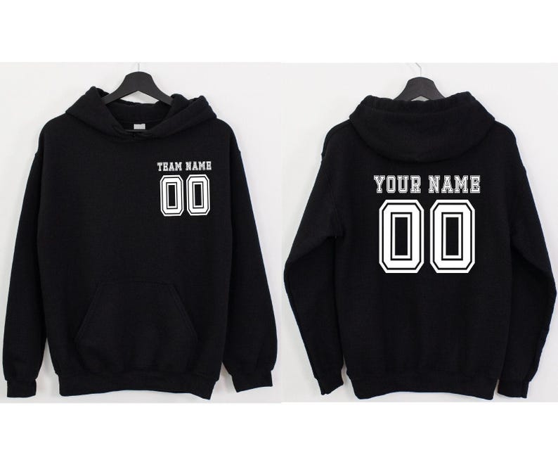 Custom Sports Sweatshirt, Personalized Team Hoodie with Name and Number, Custom Soccer Jersey, Sports Team Hoodie, Custom Sports Shirt Gift image 3