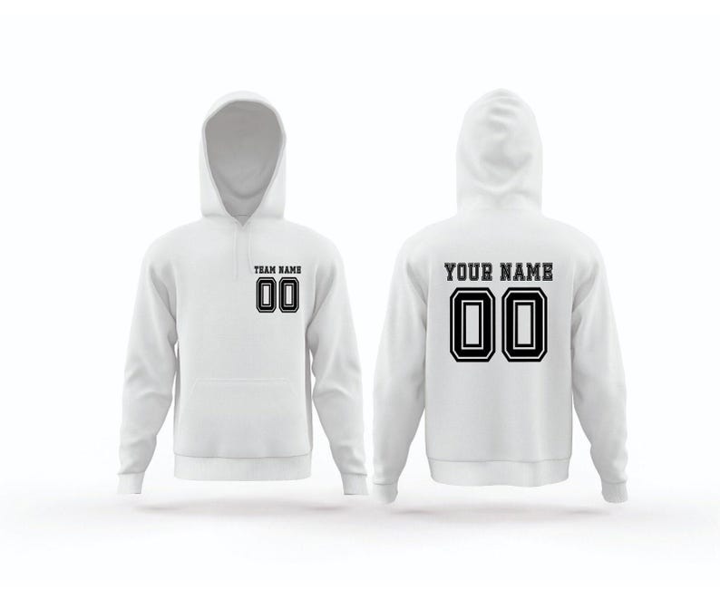 Custom Sports Sweatshirt, Personalized Team Hoodie with Name and Number, Custom Soccer Jersey, Sports Team Hoodie, Custom Sports Shirt Gift image 6