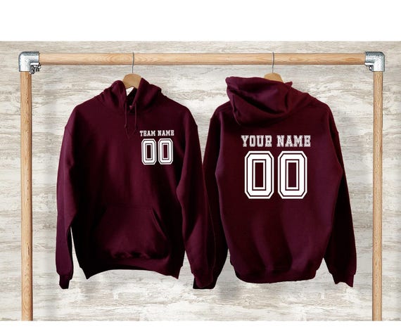 Custom Sports Sweatshirt, Personalized Team Hoodie with Name and Number, Custom Soccer Jersey, Sports Team Hoodie, Custom Sports Shirt Gift