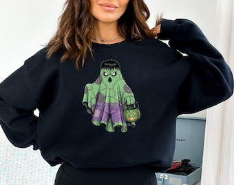 Hulk Ghost Sweatshirt, Superhero Ghost Hoodie, Halloween Gift for Men, Cute Spooky Graphic, Comic Fan Gift, Monster Ghost Sweat, Fall Outfit