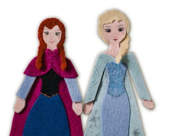 Felt Princess Paper Doll Sewing Pattern | DIY Quiet Book (PDF Pattern)