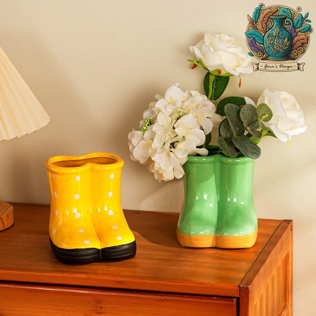 Boots Vase Wellingtons Vase Succulent Planter Ceramic Vase Etsy UK