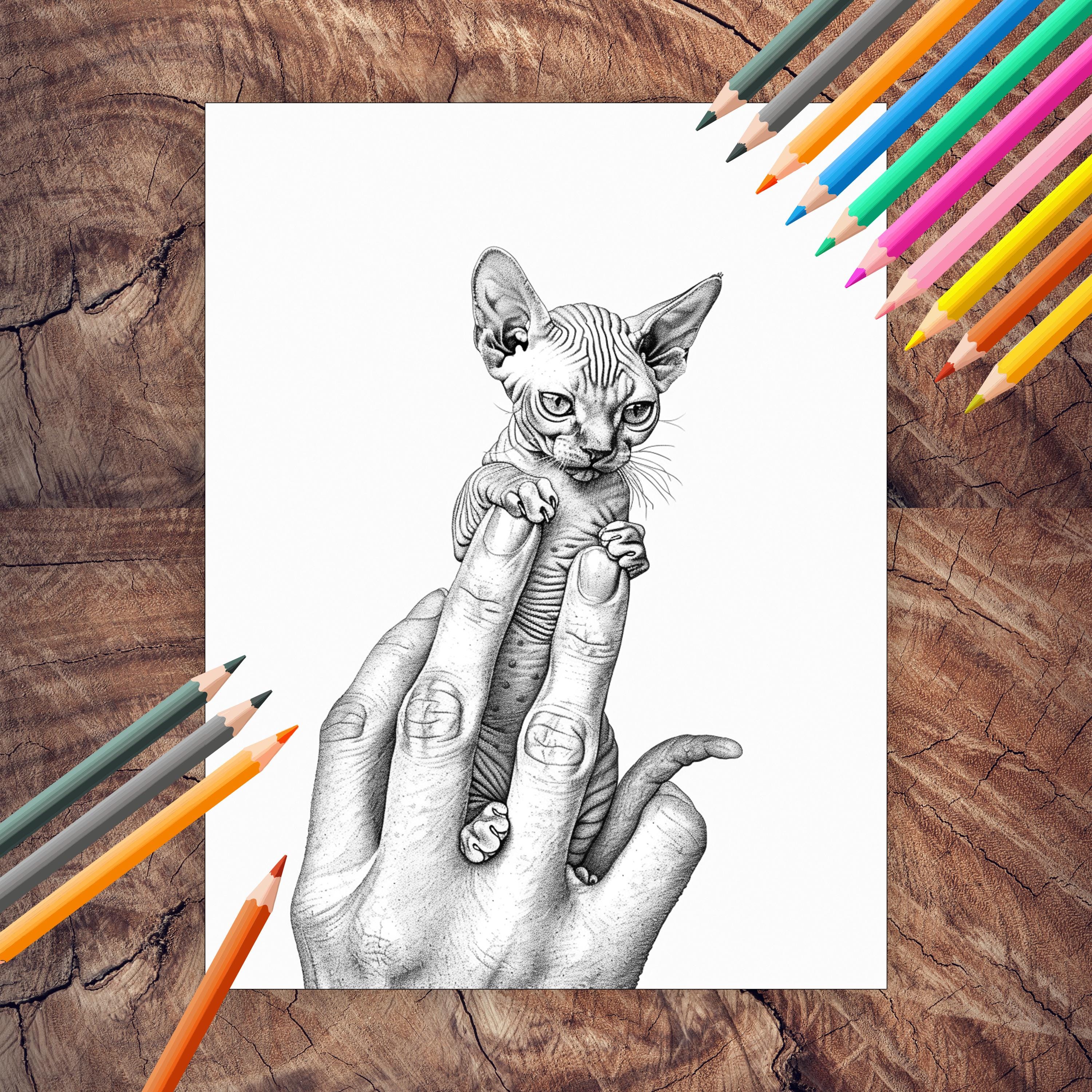 30 Micro Kittens Coloring Pages | Grayscale Coloring Book | Adult ...