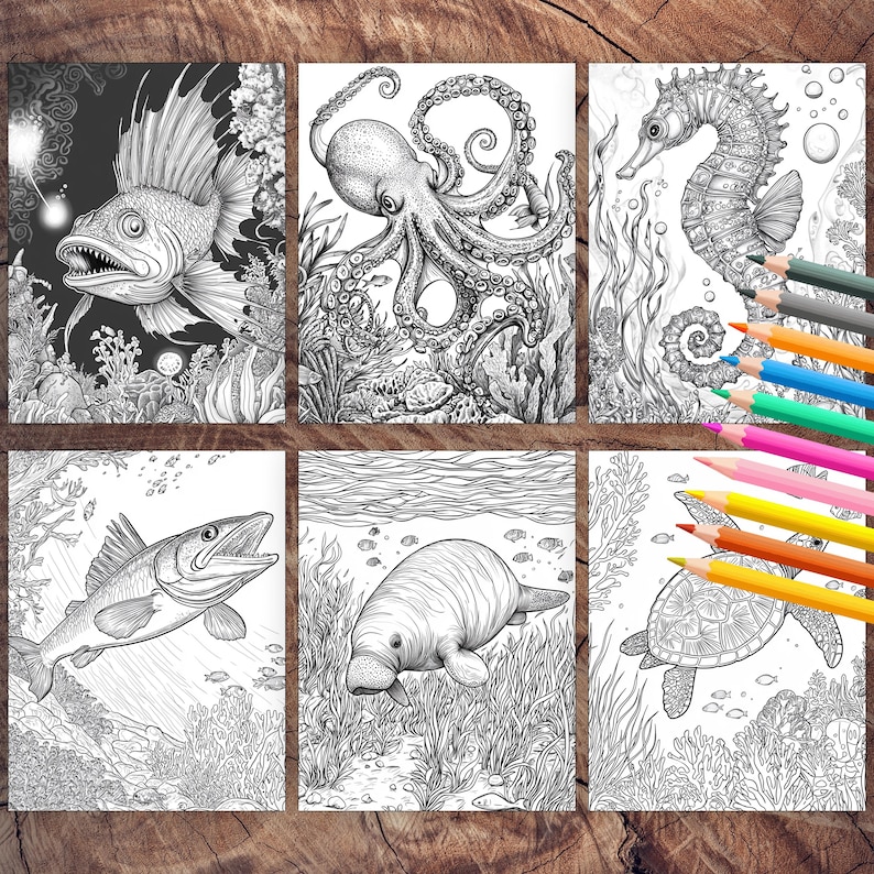 Fun sea animals coloring pages for relaxation