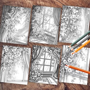50 Floral Windows Coloring Pages | Beautiful Floral Window Coloring ...
