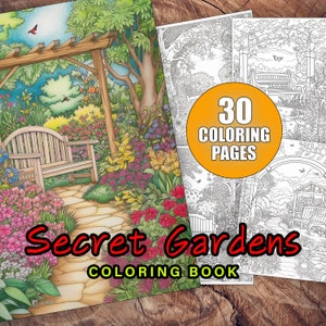 30 Secret Gardens Coloring Page Book |Printable Pdf Flowers Coloring | Coloring Sheets | Cozy Art Print | Coloring Book For Adults Grayscale