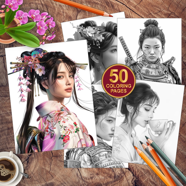 50 Japanese Princess Coloring Pages Samurai Coloring Book Japanese