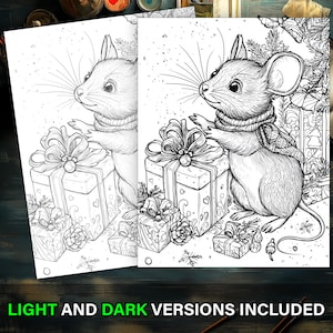 50 Woodland Christmas Animals Coloring Pages | Adults + Kids Instant ...