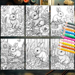 Fun and Relaxing Floral Bunny Coloring Pages for All Ages