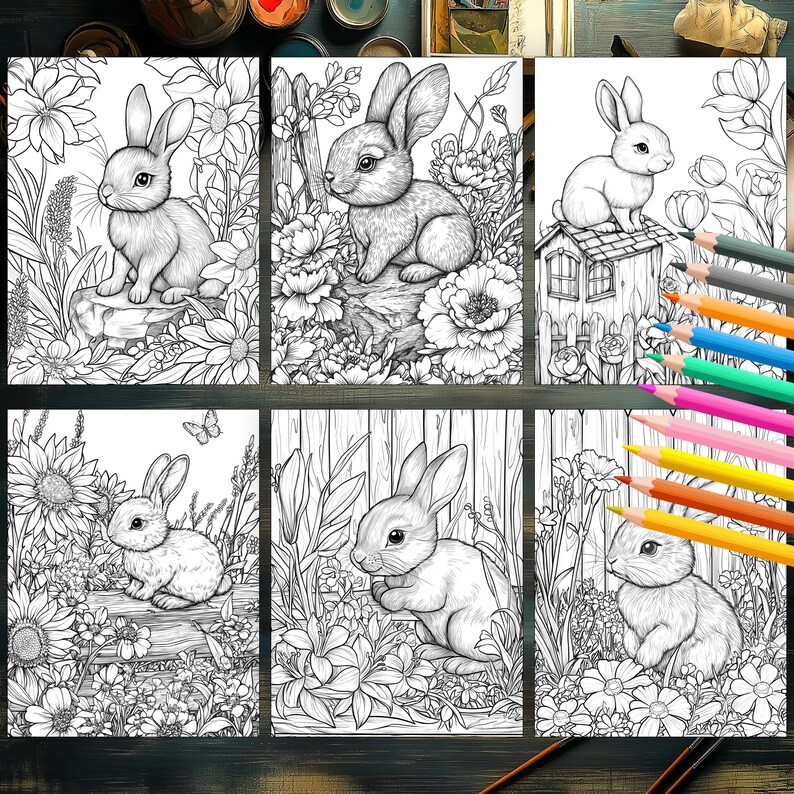 Fun and Relaxing Floral Bunny Coloring Pages for All Ages