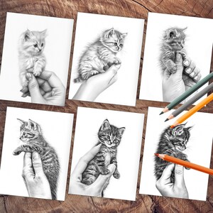 Mini kittens palm-sized coloring book fun