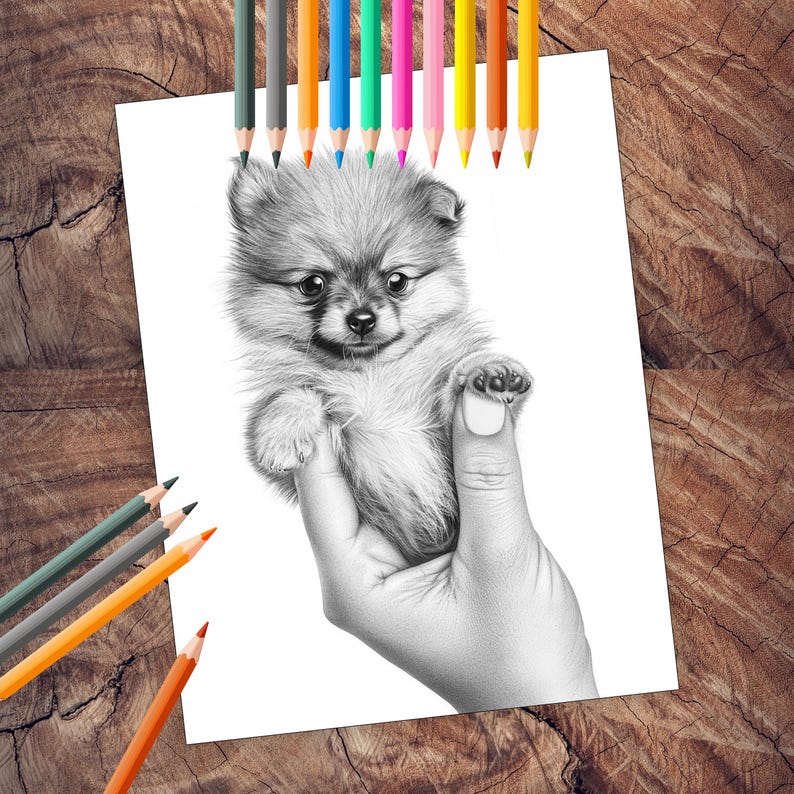 Micro puppies cute coloring book