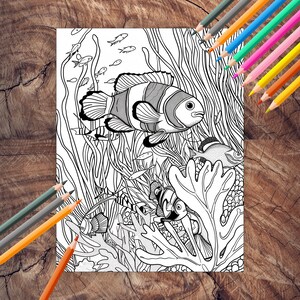 Ocean animals to color for kids