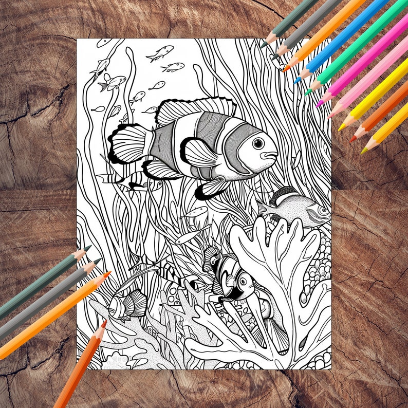Ocean animals to color for kids