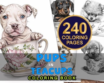 Cute Dog Coloring Pages for Kids - Printable Digital Download - Fun Coloring Activity for All Ages - Grayscale Coloring Instant Download PDF