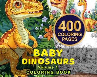 10 Awesome Dinosaur Coloring Pages for Kids (volume 1) - Printable PDF ...