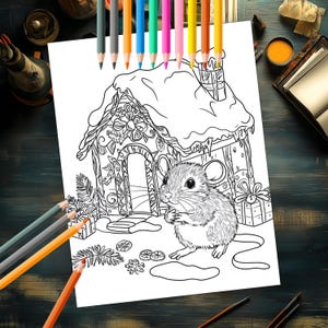 50 Woodland Christmas Animals Coloring Pages | Adults + Kids Instant ...