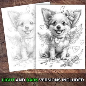 Chihuahua holding a Valentine heart coloring