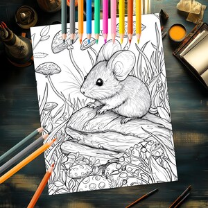 Cute forest animals in fall coloring book