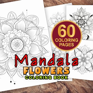 Mandalas Coloring Book, PDF Printable Coloring Pages, Simple Mandalas, Stress Relief Patterns, Art Therapy, Adult Coloring Pages