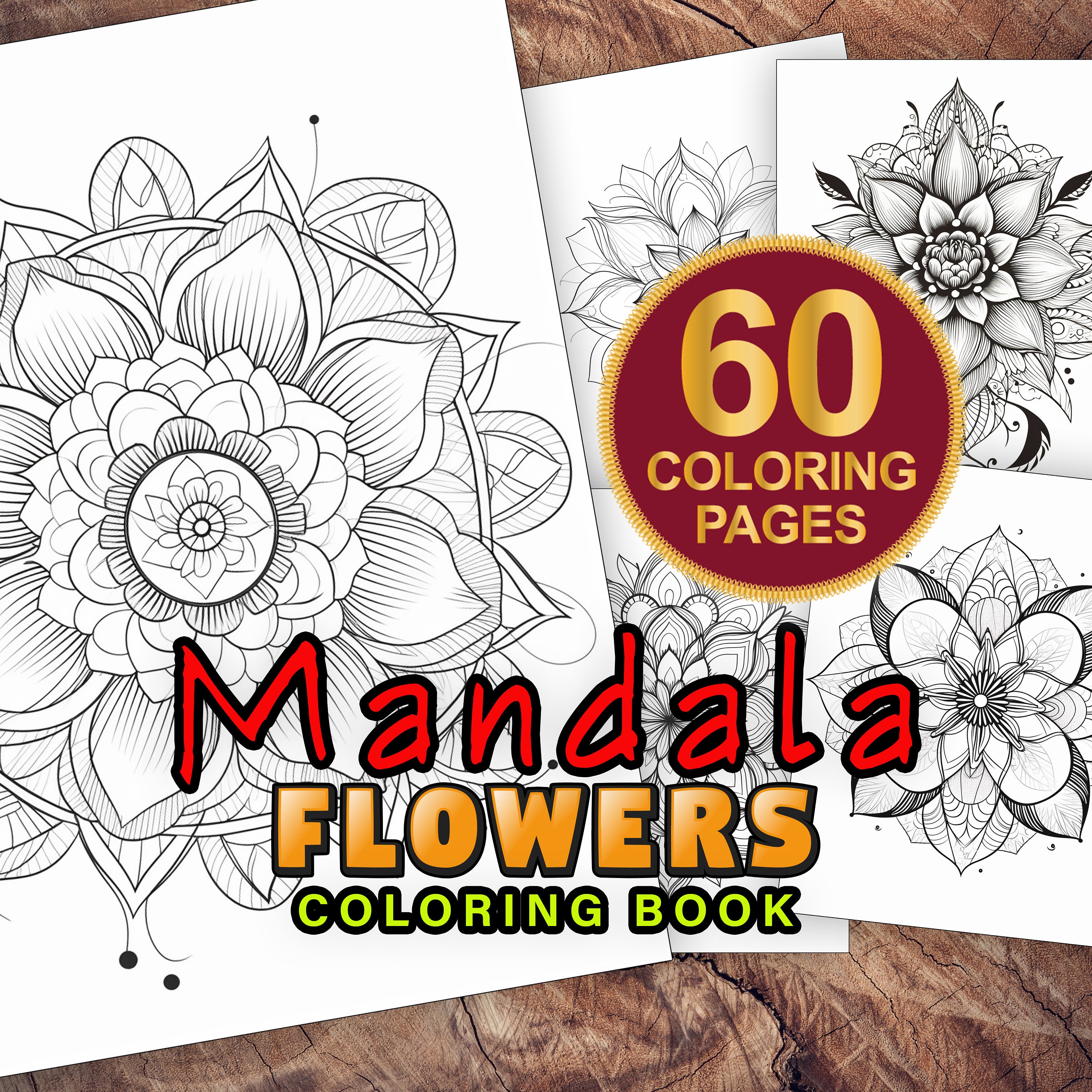 Mandalas Coloring Book, PDF Printable Coloring Pages, Simple Mandalas