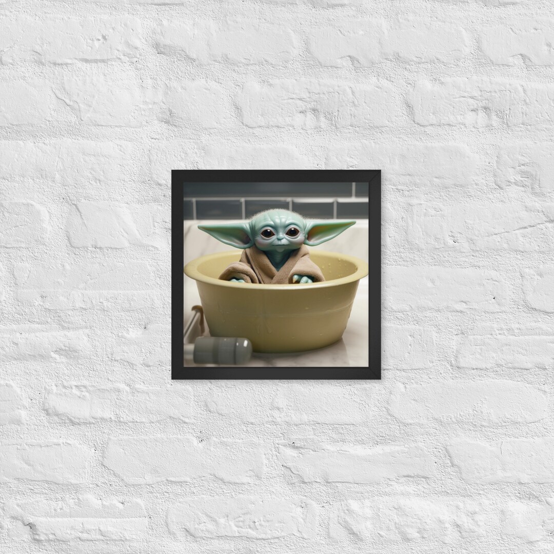 Baby Yoda in Tub Wall Art Baby Yoda in Bathtub Photo Star Etsy