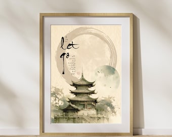 Thich Nhat Hanh Quote Print: Zen Temple Art, Mindfulness Decor (Digital Download)