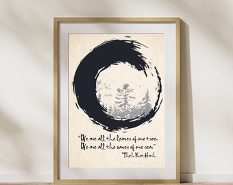 Thich Nhat Hanh Quote Print: Zen Circle, Mindfulness Art (Digital Download)