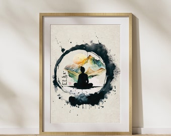 Thich Nhat Hanh Quote Print: Mindfulness Meditation Art (Digital Download)