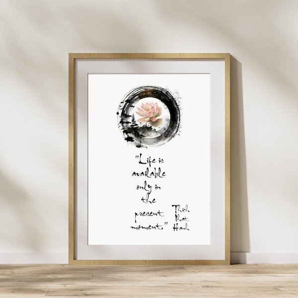Thich Nhat Hanh Quote Mindfulness Poster Meditation and Spiritual Wall ...