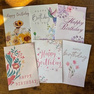 Wunderschöne Blumenkarte zum Geburtstag | Innenseite blanko für Deine Nachricht | Einzigartiges Geschenk für beste Freundin oder Schwester