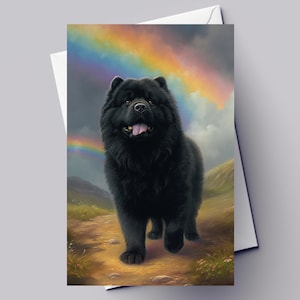 Carte de condoléances commémorative pour animaux de compagnie pour le Chow Chow noir d'un être cher