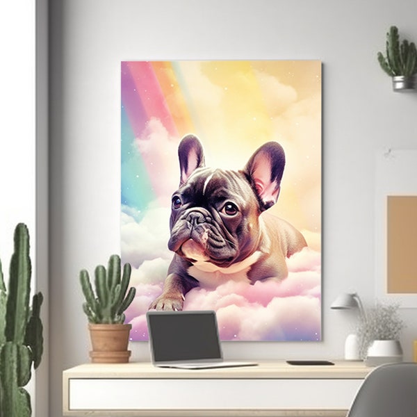 Affiche commémorative pour animaux de compagnie - Bouledogue français, cadeau de souvenir de perte de chien Frenchie