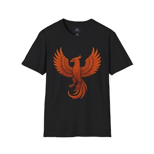 Phoenix T-Shirt | Fiery Mythical Bird Graphic Tee | Red Firebird Design | Gothic Aesthetic Shirt | Unisex Fantasy Shirt | Rebirth Gift Idea