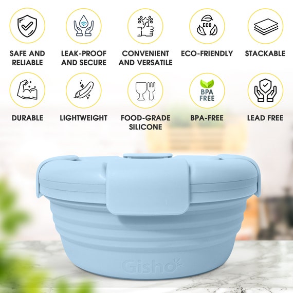 GISHO Collapsible Bowl Collapsible Food Container With Lids Ideal for  Camping Picnic RV Travel Dishwasher & Microwave Safe 36oz 