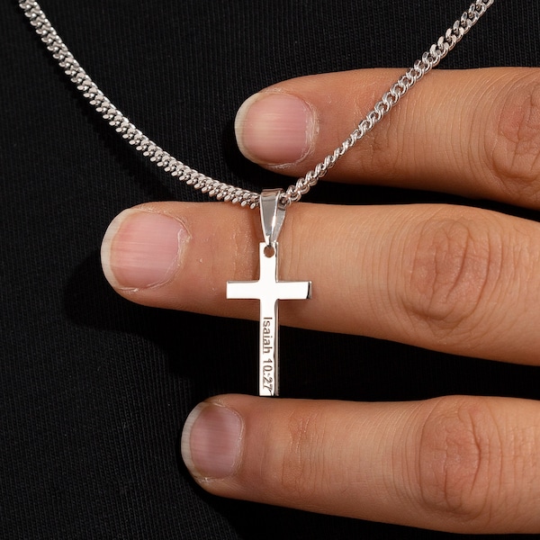 Mens Cross Necklace Etsy