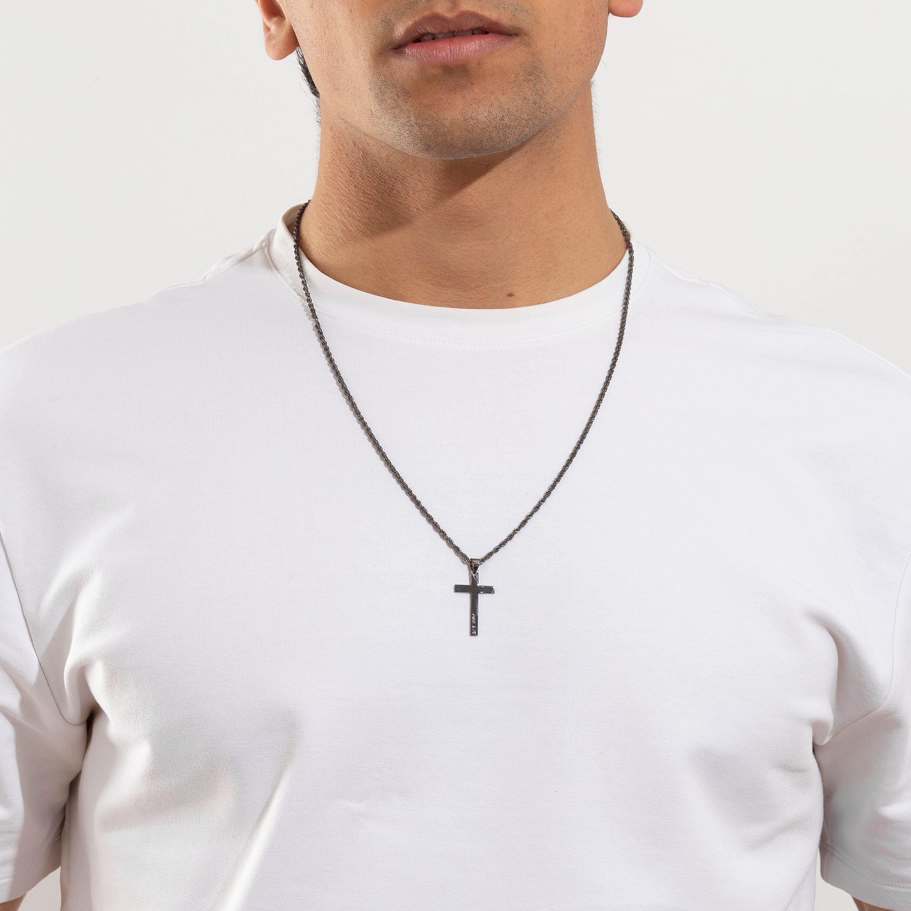 925 Sterling Silver Customized Cross Necklace Men's Gold Cross Necklace