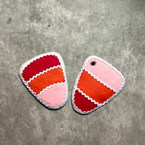 Pink Orange Halloween Candy Corn Wreath Attachment Fake Bake Sugar Cookie Fall Decoration, Front Door, Embellishment Autumn Teardrop Decor